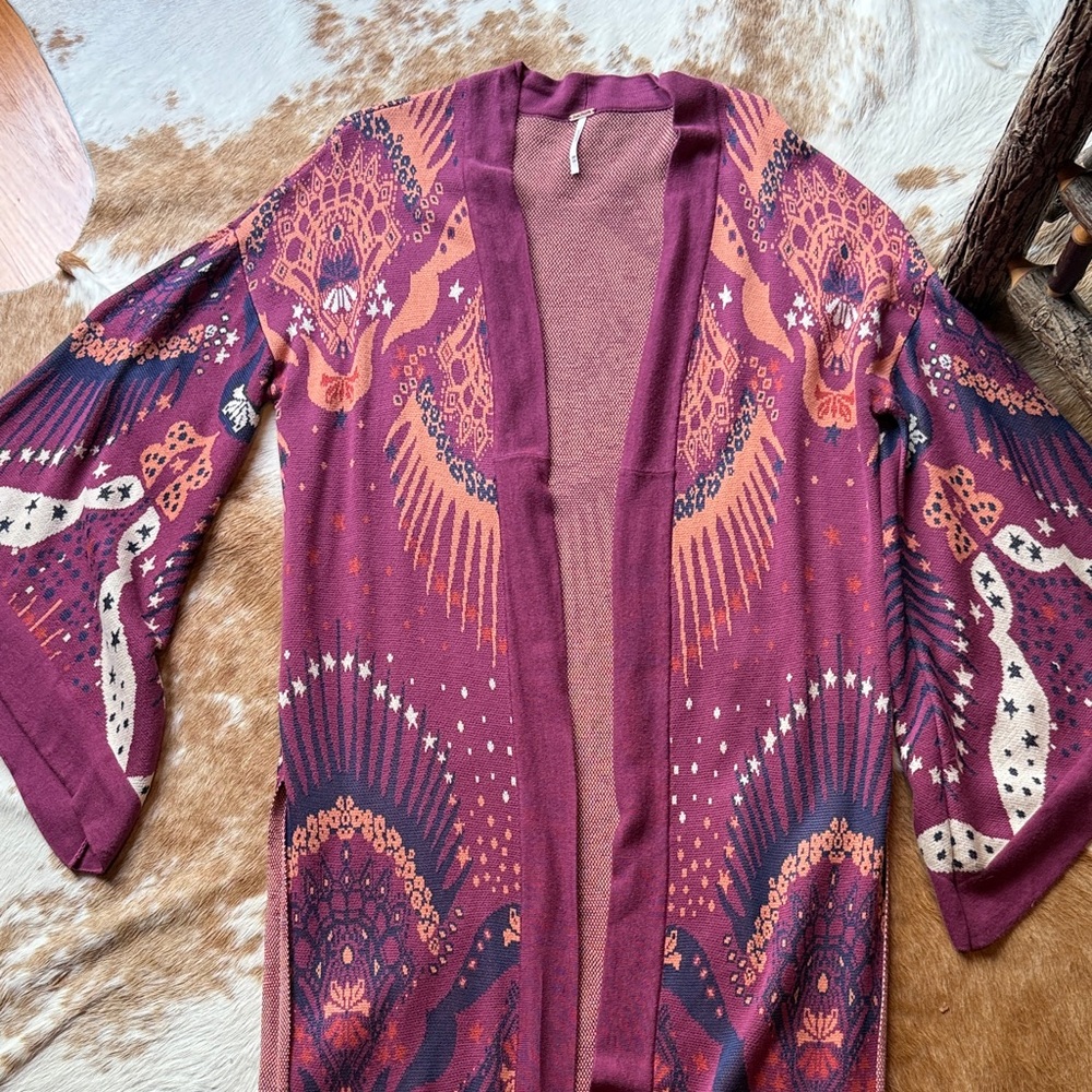 Free People Plum Textured Knit Sweater
